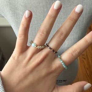 Set of 3 Beaded Rings